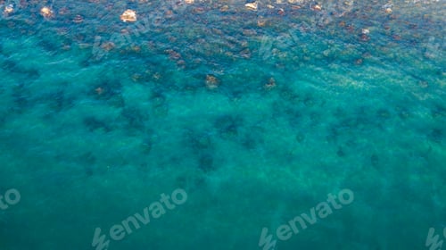 Preview: Aerial View Of The Transparent Ocean, Rocks And Reef