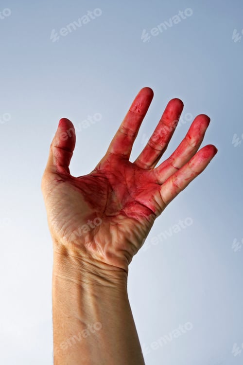 Preview: Male Hand Covered In Blood