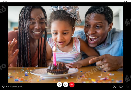 Preview: Family Celebrating Birthday At Home.