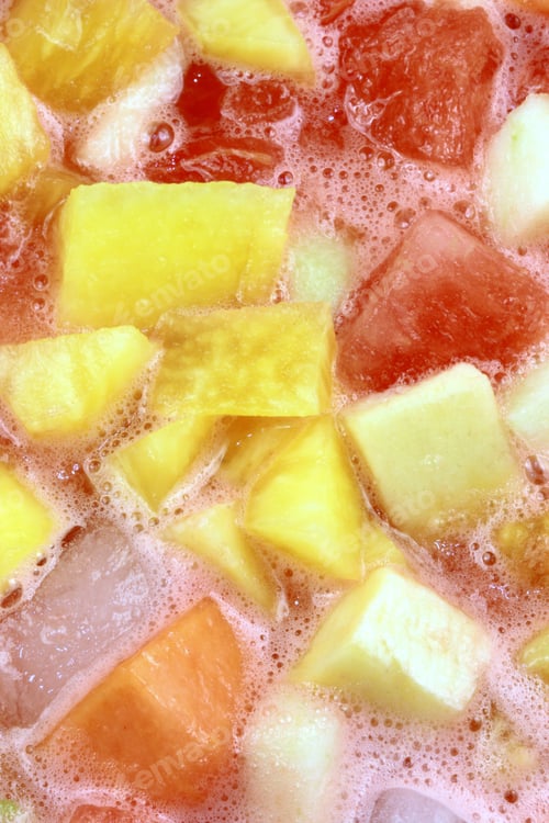 Preview: Fresh, Healthy And Delicious Organic Chopped Fruits With Orange Juice