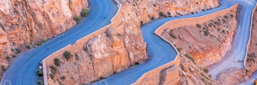 Preview: Dades Gorge Is A Beautiful Road Between The Atlas Mountains In Morocco, Africa. Web Banner In