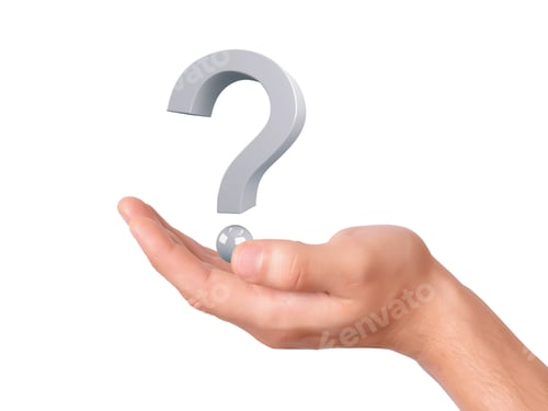 Preview: Hand Holding Question Mark On A White Background