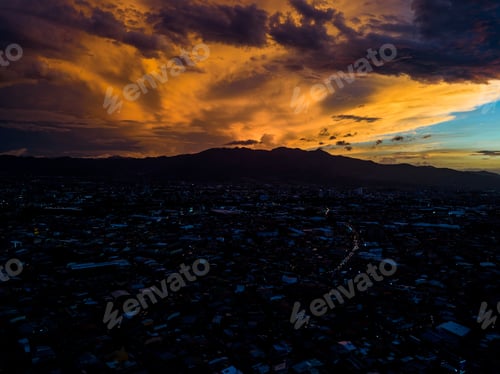 Preview: Beautiful Aerial View Of The Sunset On Costa Ricas Moravia