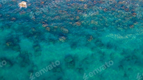 Preview: Aerial View Of The Transparent Ocean, Rocks And Reef