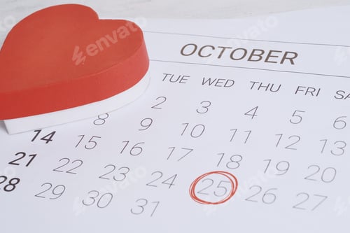 Preview: Calendar With Gift Box Heart. Date, Love Concept.