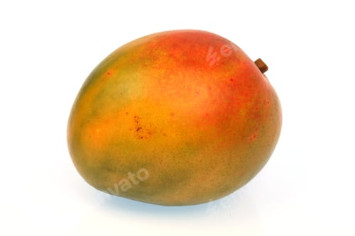 Preview: Delicious Organic Mango On White Background, Sweet Tropical Fruit