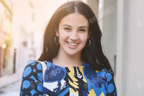 Preview: Portrait Of Young Beautiful Woman. Outdoors. Urban Concept.