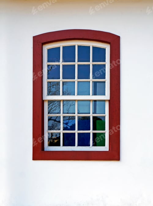 Preview: Colonial Window On White Facade