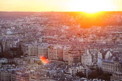 Preview: View From The Eiffel Tower In The Sunset Time, Paris, France