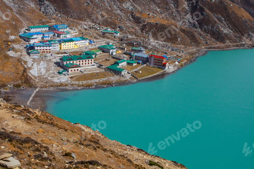 Preview: Landscape With Gokyo Lake With Amazing Blue Water, Nepal