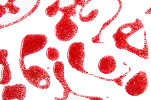 Preview: Red Nail Polish (Enamel) Drops Sample, Isolated On White