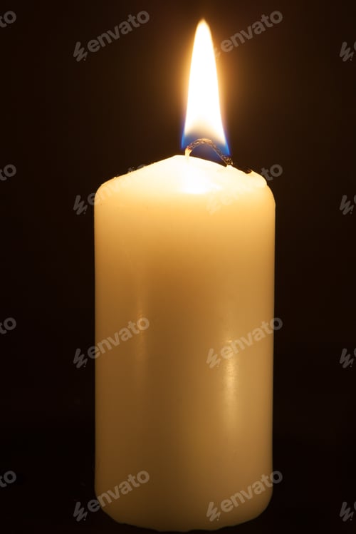 Preview: Candle On The Black Background