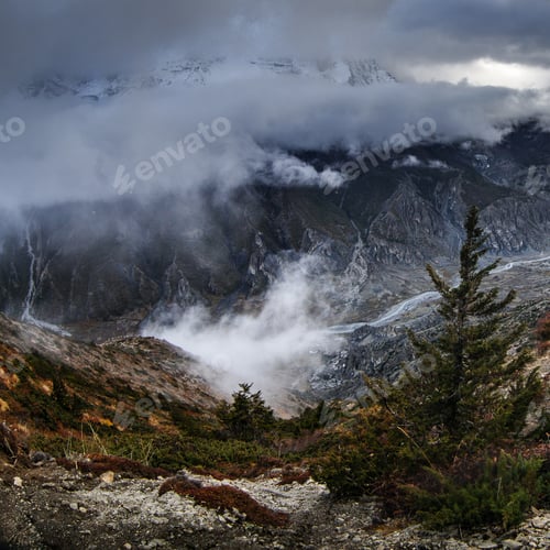 Preview: Panoramic View Of Manang Valley And Annapurna Mountains Range. Annapurna Circuit Trek, Nepal