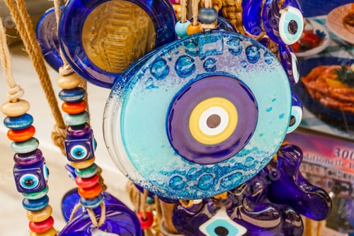 Preview: Evil Eye Bead Protection Amulet In The Shop Or Market. One Of The Most Popular Souvenirs