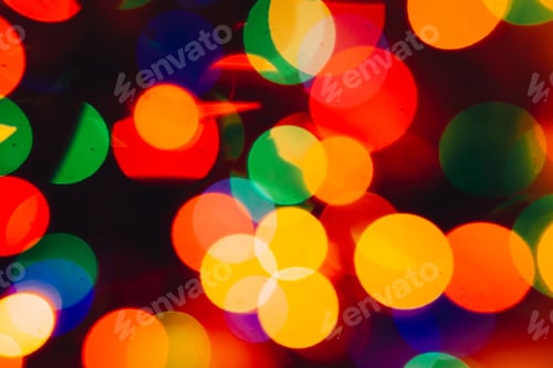 Preview: Defocused Colorful Lights Christmas Background