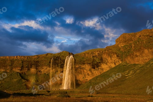 Preview: Seljalandsfoss Waterfall During The Sunset, Iceland