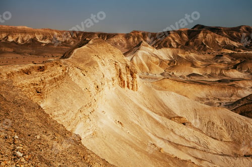 Preview: Landscapes Of Israeli Desert Under The Blue Sky In Daytime