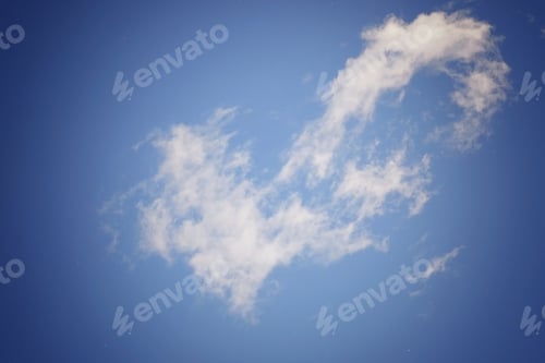 Preview: Clouds In The Blue Sky Fall Of Deflorate Down With Flowering Trees