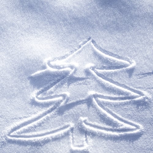 Preview: Hand Christmas Tree Drawing On Snow