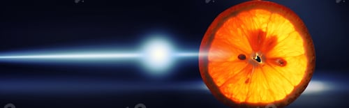 Preview: Composition With Orange And Grapefruit Slices On A Black Background. A Slice Of Orange On A Black