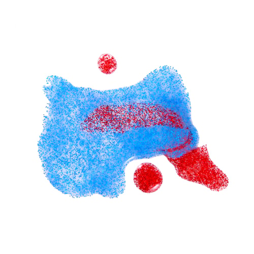 Preview: Red And Blue Shimmering Nail Polish On White Background Red And Blue Shimmering Nail Polish On