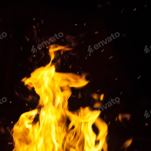 Preview: Fire Flames On Black Background
