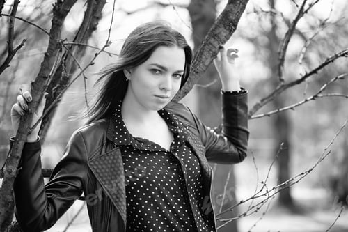 Preview: Girl On A Walk Through The Spring City On A Sunny Day