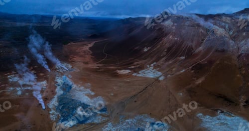Preview: Icelandic Aerial Photography Captured By Drone.Beautiful Landscape In Hveraronf, In An Area Of