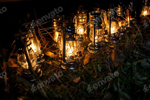 Preview: Vintage Kerosene Lamps In Autumn Evening