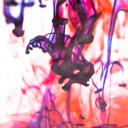 Preview: Red And Violet Liquid In Water Making Abstract Forms