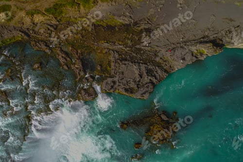 Preview: Godafoss , Icelandic Waterfall. Located On The North Of The Island