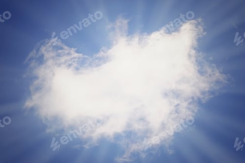 Preview: Clouds In The Blue Sky Fall Of Deflorate Down With Flowering Trees