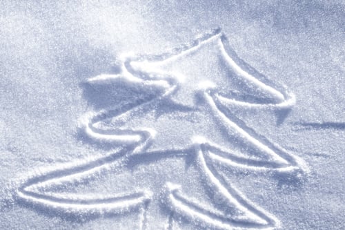 Preview: Hand Christmas Tree Drawing On Snow