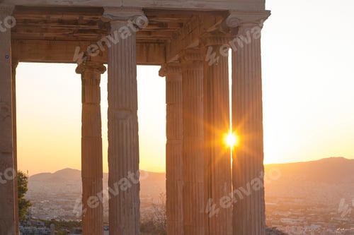 Preview: Famous Erechtheon Ancient Building In Acropolis In Athens, Greece
