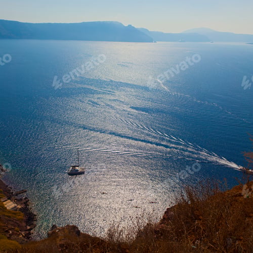 Preview: Beautiful View Of Famous Romantic White Town In Santorini Island, Greece