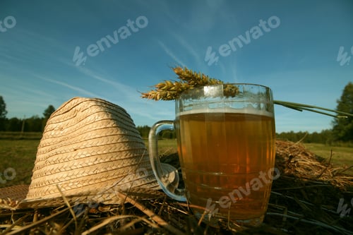 Preview: Beer In A Mug On A Haystack