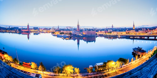 Preview: Scenic Evening Panorama Of Stockholm, Sweden