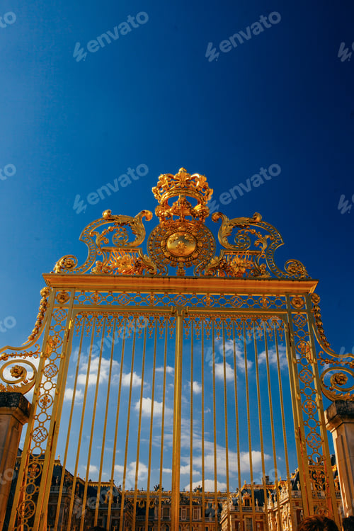 Preview: Versailles Chateau. France. View Of Golden Gate To Palace. Royal Residence Near Paris. King'S