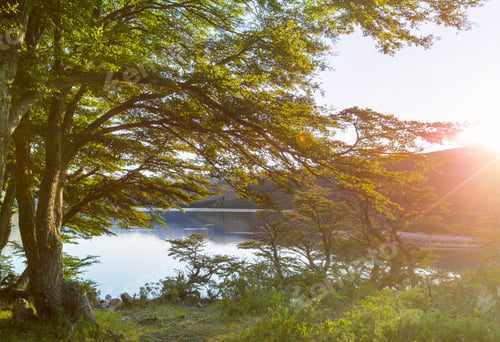 Preview: Beautiful Mountain Landscapes In Patagonia. Mountains Lake In Argentina, South America.