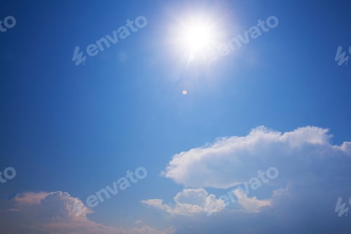 Preview: Blue Sky with Clouds and Shining Sun