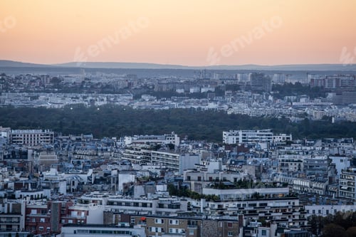 Preview: View From The Eiffel Tower In The Sunset Time, Paris, France