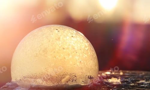 Preview: Soap Bubbles Freeze In The Cold. Winter Soapy Water Freezes In Air.