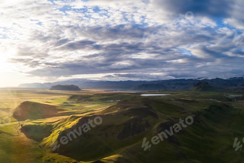 Preview: Lanscape In Iceland On Sunset Time With Drone