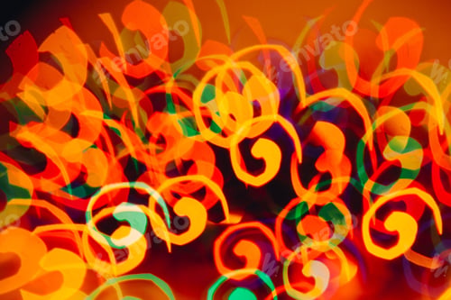 Preview: Defocused Figure Colorful Lights Christmas Background