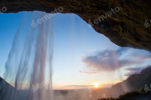 Preview: Seljalandsfoss Waterfall During The Sunset, Iceland