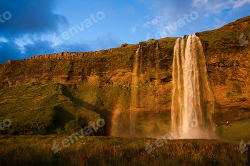 Preview: Seljalandsfoss Waterfall During The Sunset, Iceland