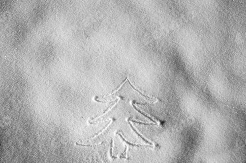 Preview: Hand Christmas Tree Drawing On Snow