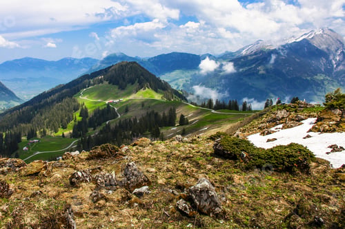 Preview: Swiss Alps Mountains Spring Landscape