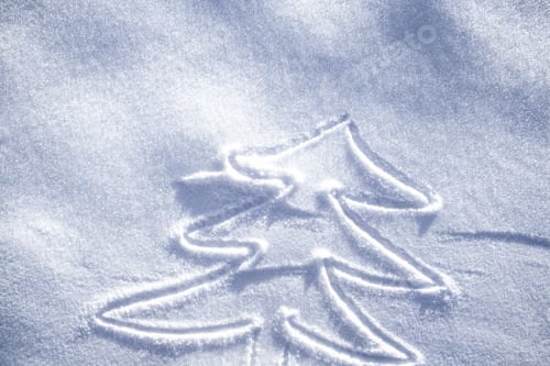 Preview: Hand Christmas Tree Drawing On Snow