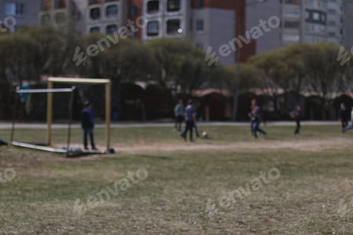 Preview: Background Children Play On The Playground Football